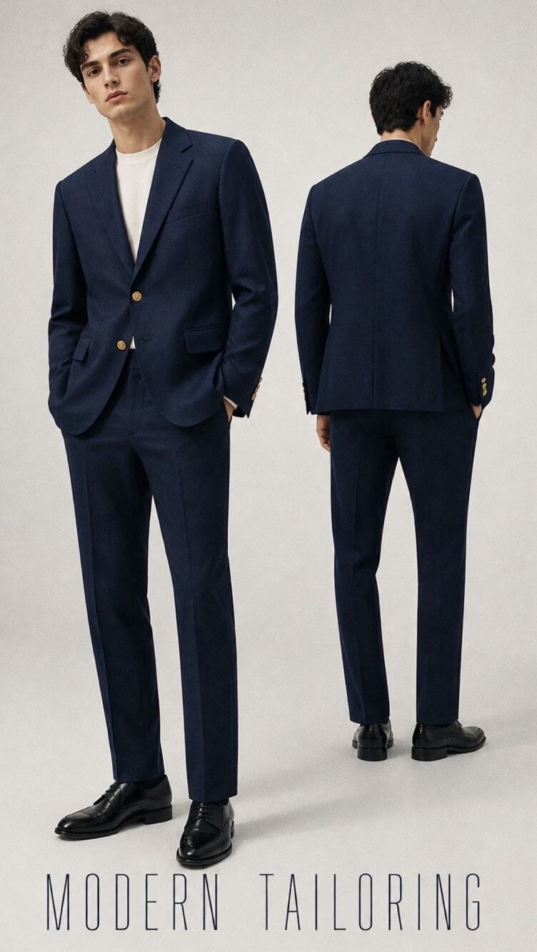 Vintage Stafford Navy Hopsack Gold Button Blazer Mens 38R Wool Polyester Blend